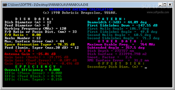 Paraboloid Antenna Calculation screenshot