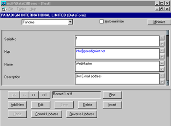 Paradigm Data ActiveX Control screenshot 2