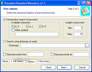 Paradox Password Recovery screenshot 2