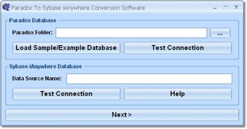 Paradox To Sybase iAnywhere Conversion Software screenshot