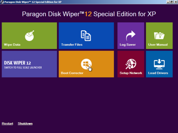 Paragon Disk Wiper 12 Special Edition for XP screenshot