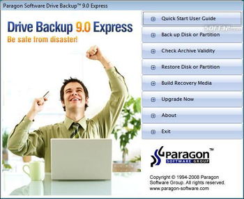 Paragon Drive Backup Express screenshot