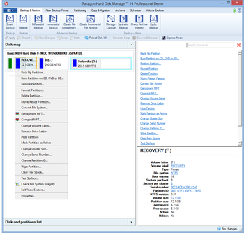 Paragon Hard Disk Manager Professional screenshot