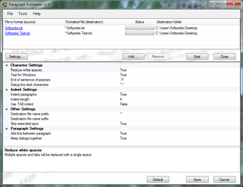 Paragraph Formatter screenshot