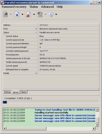 Parallel Password Recovery  screenshot