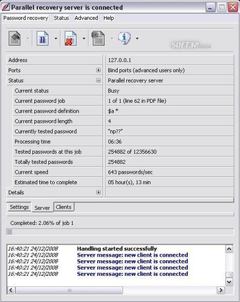 Parallel Password Recovery (RAR module) screenshot 3