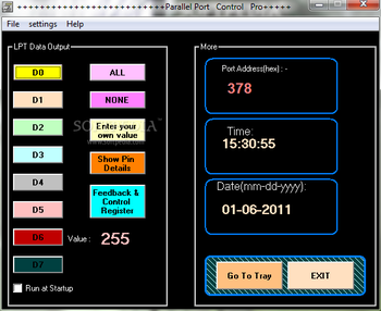 Parallel port+ screenshot