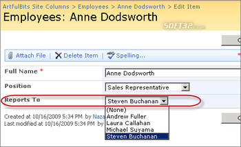 Parent Selector Column screenshot