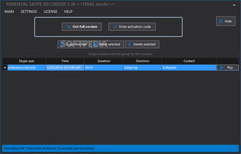 Parental Skype Recorder screenshot