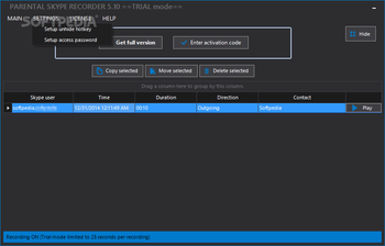 Parental Skype Recorder screenshot 2
