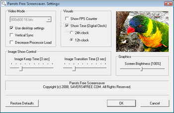 Parrots Free Screensaver screenshot