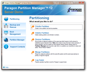 Partition Manager 12 Server screenshot