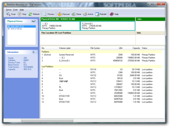 Partition Recovery screenshot