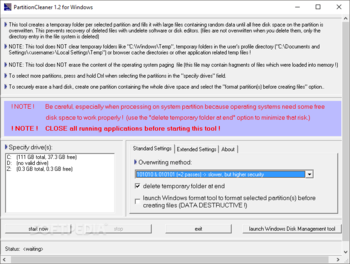 PartitionCleaner screenshot