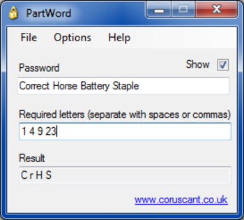 PartWord screenshot