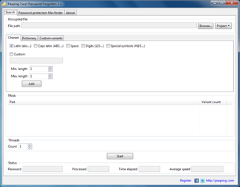 Pasprog Excel Password Forgotten screenshot
