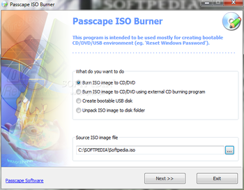 Passcape ISO Burner screenshot