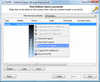 Passcape Outlook Express Password Recovery screenshot 2