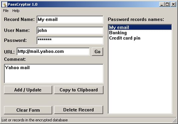 PassCryptor screenshot