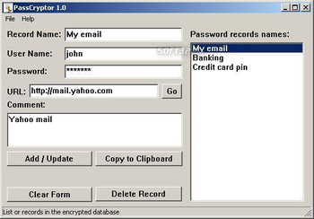 PassCryptor screenshot 2