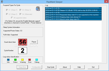 PassMark Sleeper screenshot