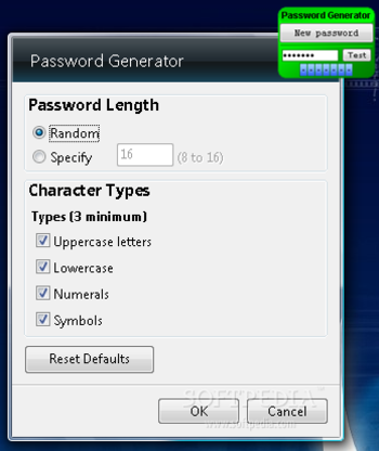 Password Generator Vista Gadget screenshot 2