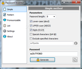 Password Inventor screenshot