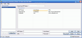 Password Inventory screenshot
