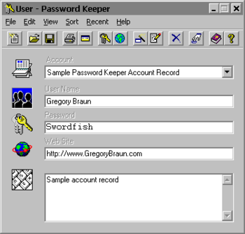 Password Keeper 2000 screenshot