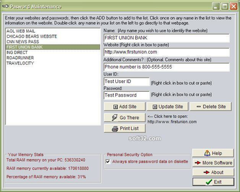 Password Maintenance screenshot 2