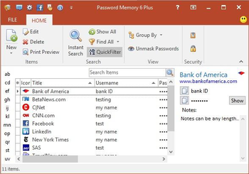 Password Memory screenshot