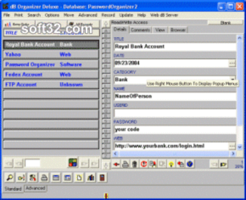 Password Organizer Deluxe screenshot 3