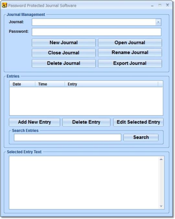 Password Protected Journal Software screenshot