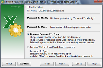 Password Recovery Engine for Excel screenshot