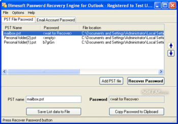 Password Recovery Engine for Outlook screenshot 2