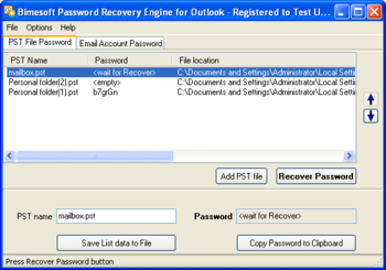 Password Recovery Engine for Outlook screenshot 3
