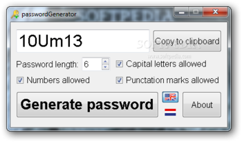 passwordGenerator screenshot