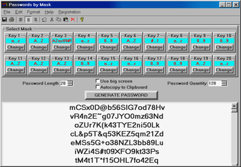 Passwords by Mask screenshot