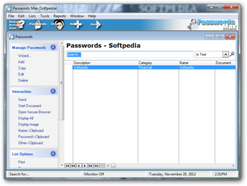 Passwords Max screenshot