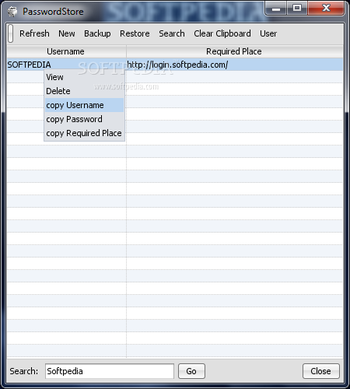 PasswordStore screenshot