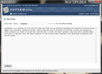 Pastebin Desktop screenshot