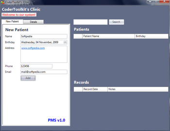 Patient Management System screenshot