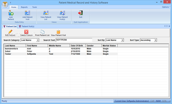 Patient Medical Record and History Software screenshot