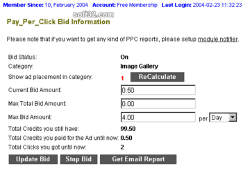 Pay Per Click (PPC) module for Esvon Classifieds screenshot 3