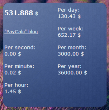 Paycalc Gadget screenshot