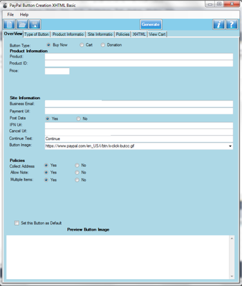 PayPal Button Creator 2012 Basic HTML screenshot