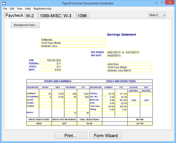 Payroll Income Documents Generator screenshot