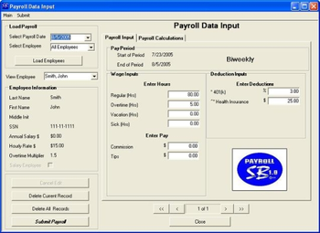 Payroll SB 2009 screenshot