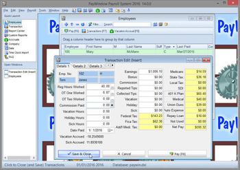 PayWindow Payroll System 2016 screenshot