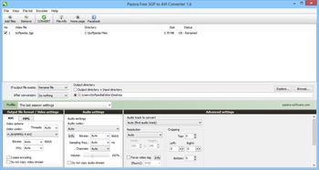 Pazera Free 3GP to AVI Converter screenshot